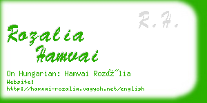 rozalia hamvai business card